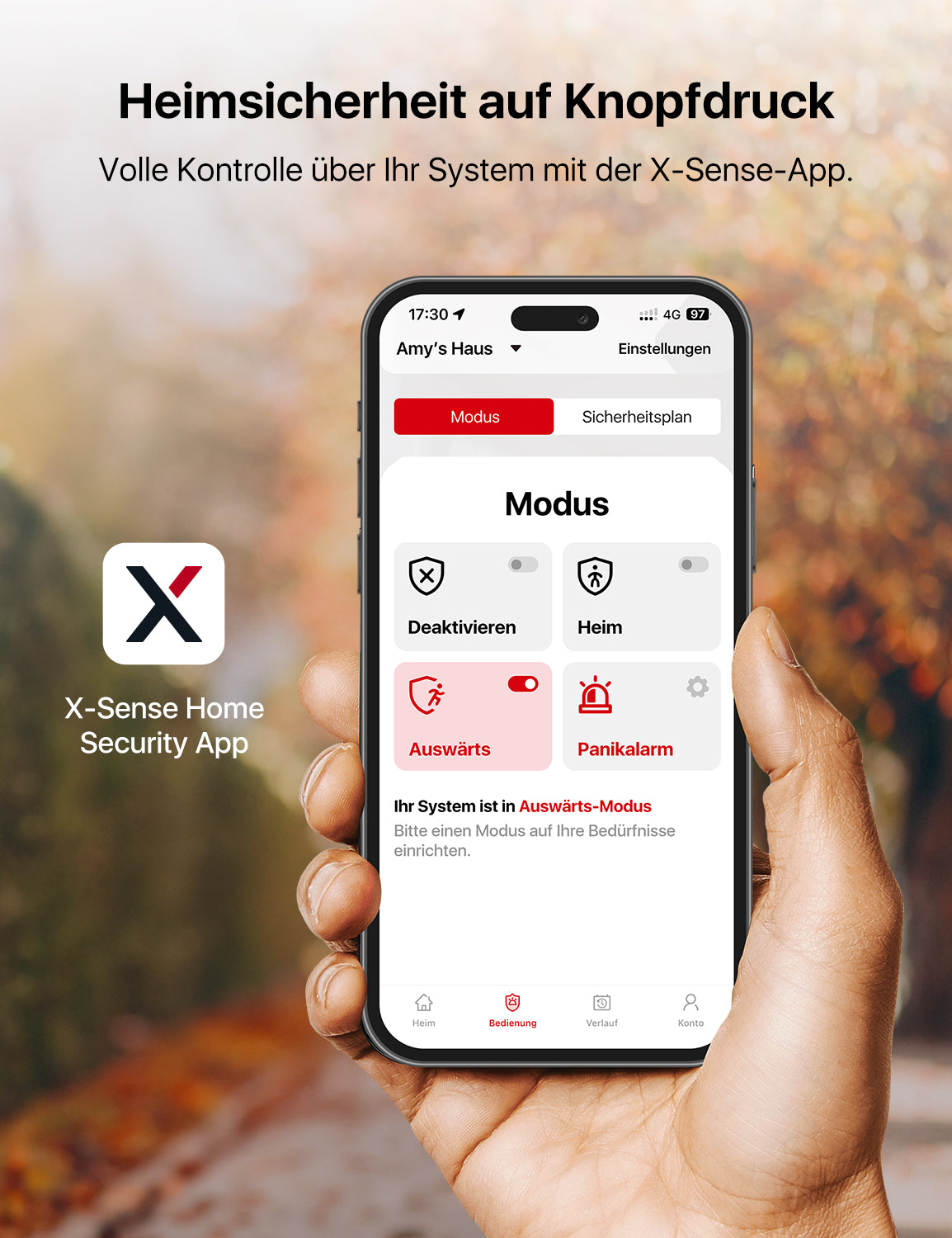 Richten Sie Ihr Zuhause ein und überwachen Sie es mit der X-SENSE Home Security App.