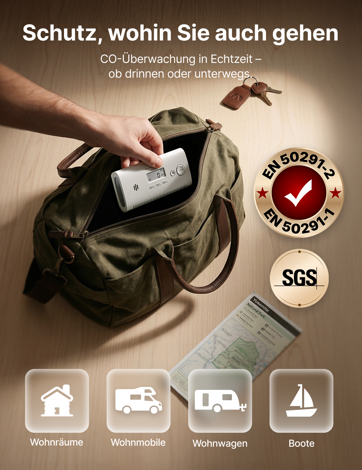 XC0N-SR Unabhängiger Kohlenmonoxidmelder