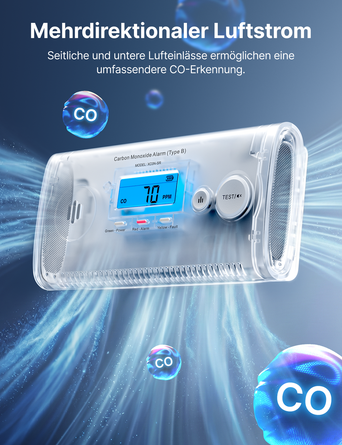 XC0N-SR Unabhängiger Kohlenmonoxidmelder