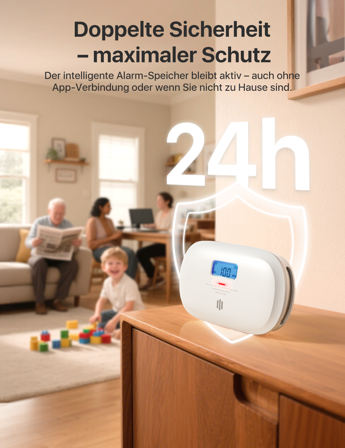 XC0C-MR Smarter Vernetzter Kohlenmonoxidmelder