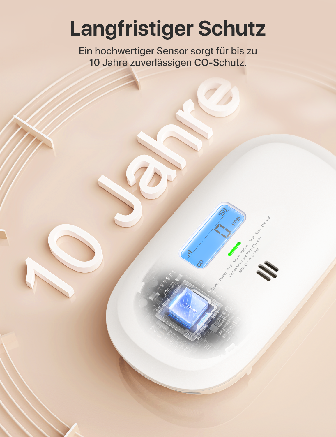 XC0C-MR Smarter Vernetzter Kohlenmonoxidmelder
