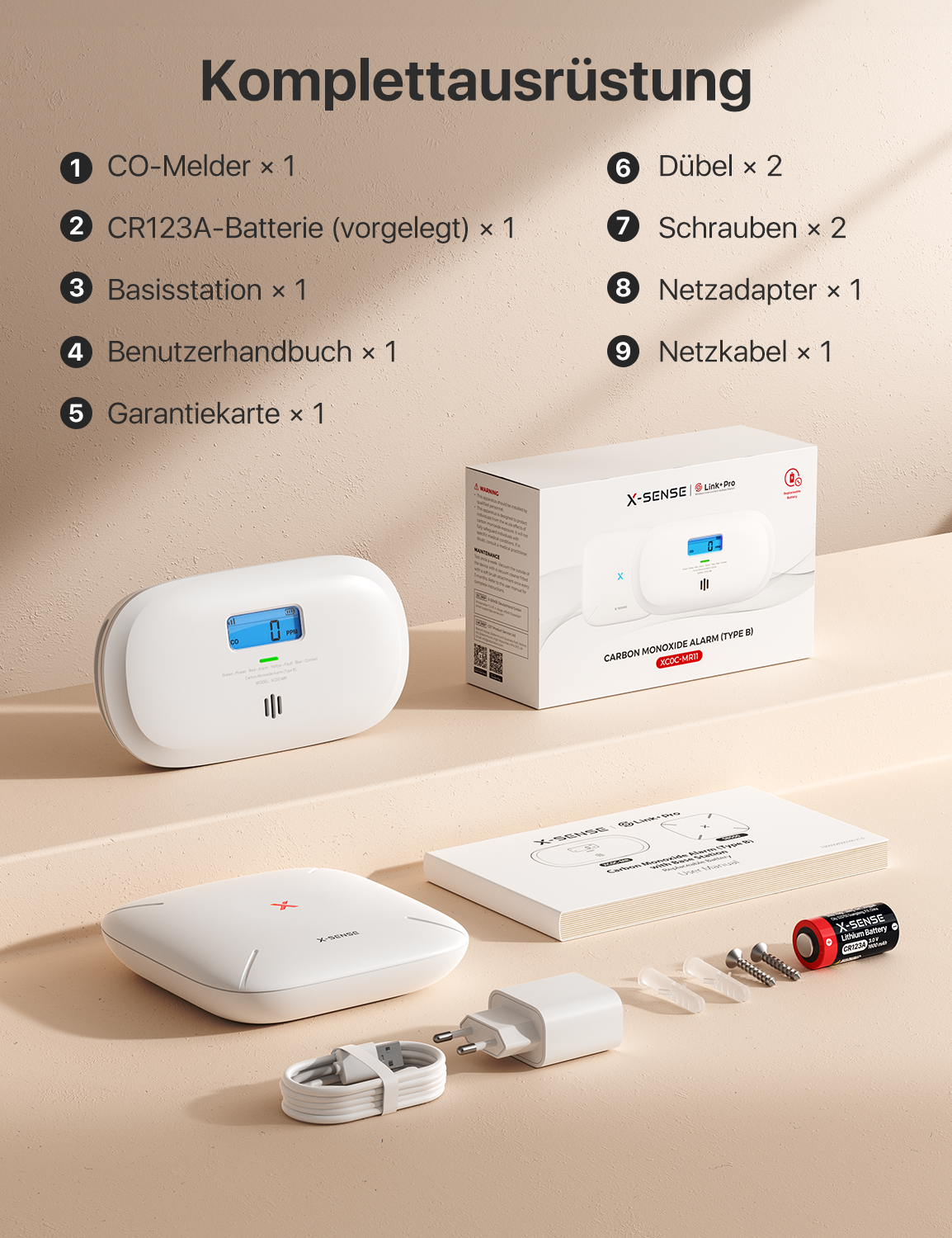 XC0C-MR Smarter Vernetzter Kohlenmonoxidmelder
