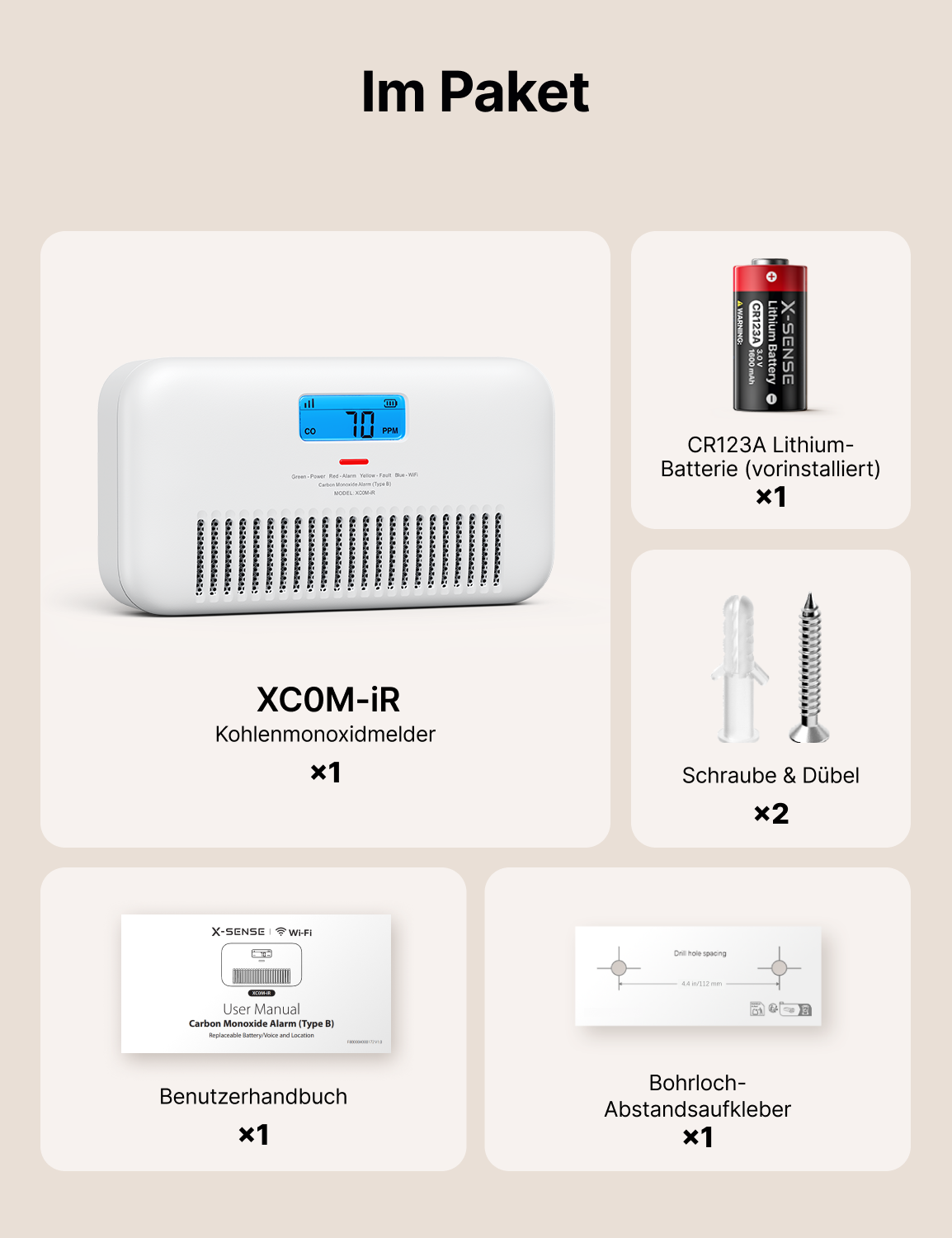 XC0M-iR Smarter Kohlenmonoxidmelder