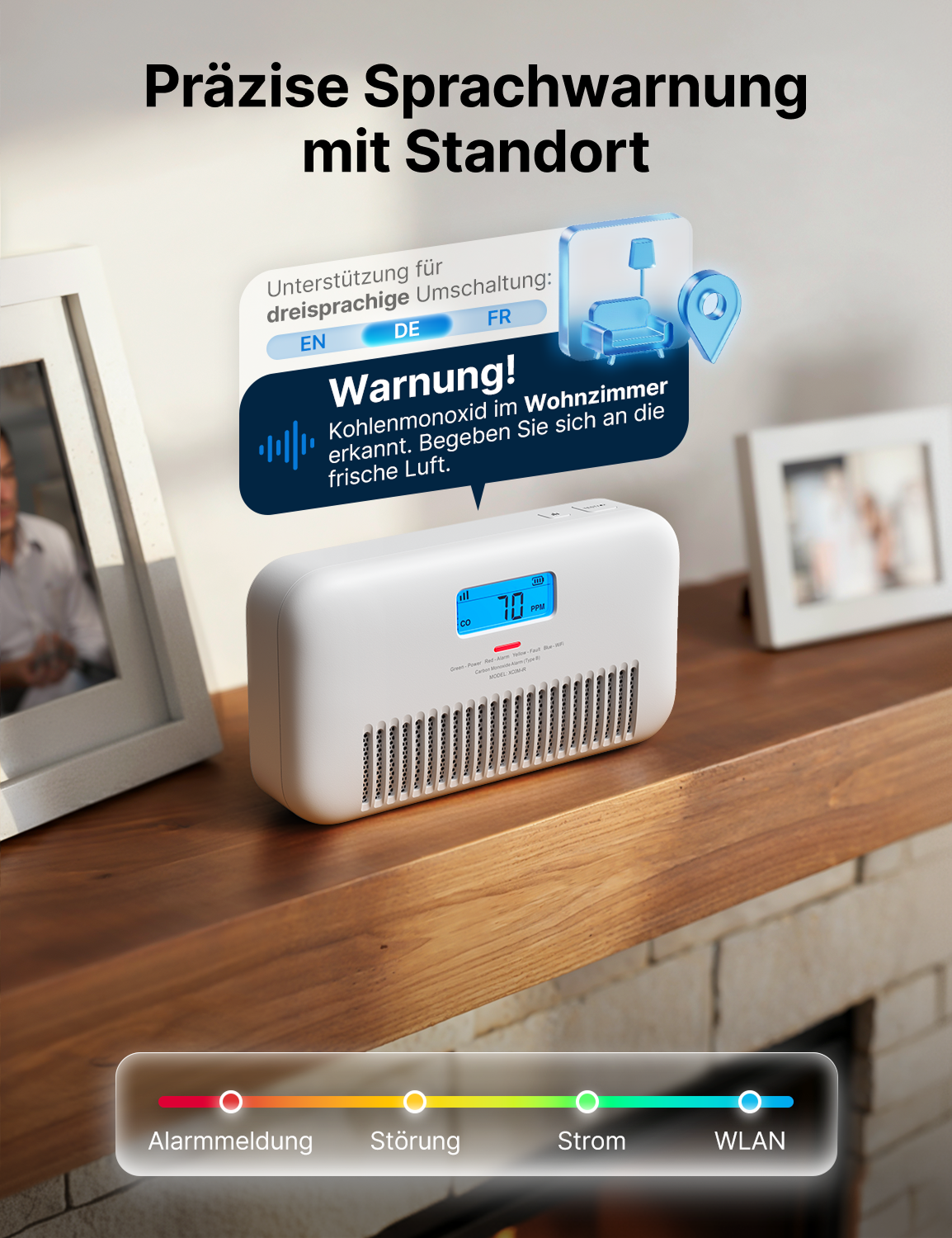 XC0M-iR Smarter Kohlenmonoxidmelder