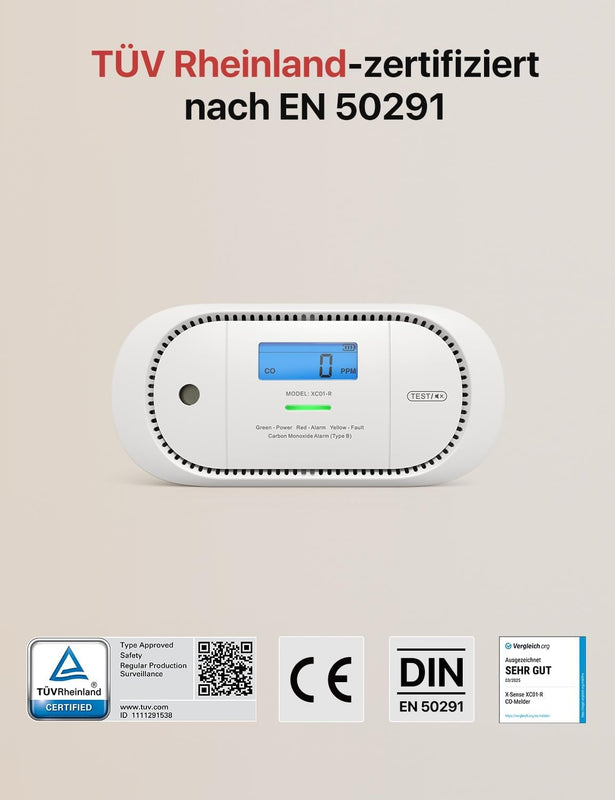 XC01-R Unabhängiger Kohlenmonoxidmelder