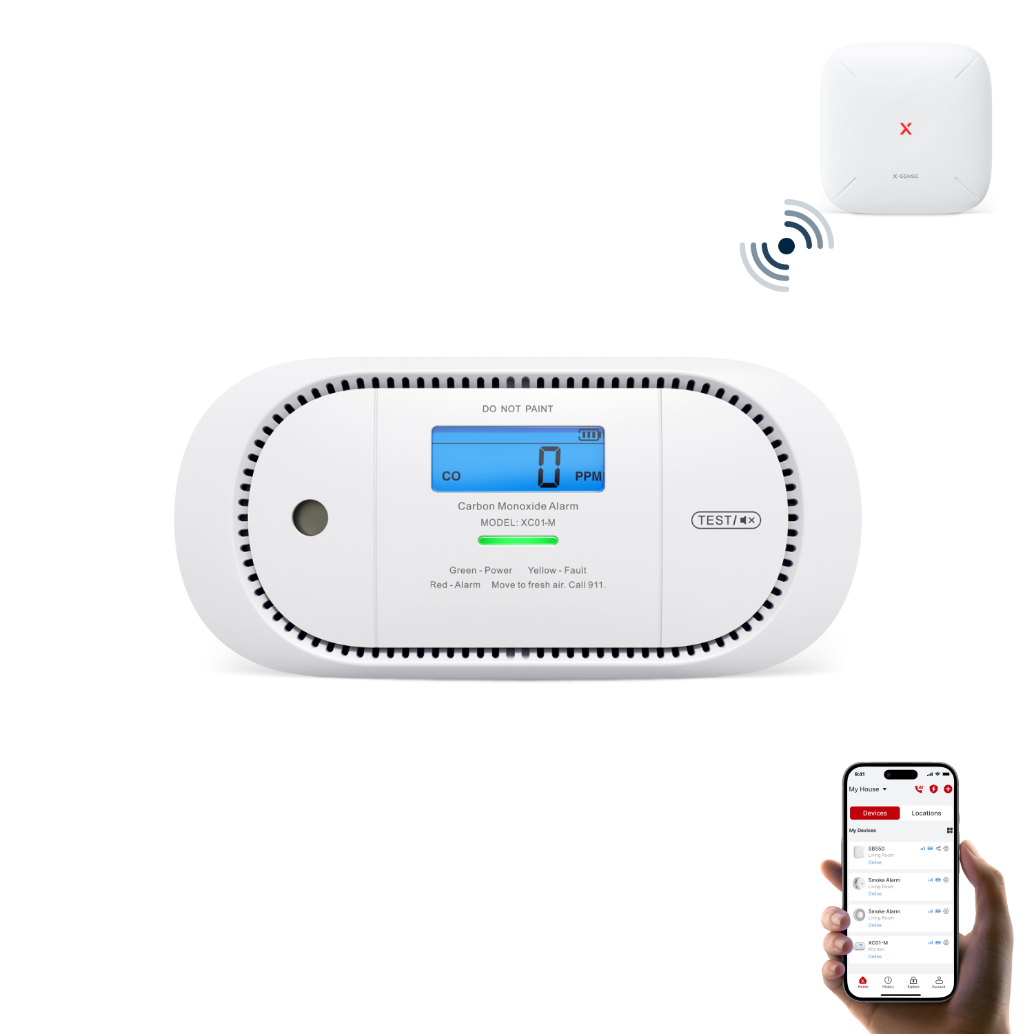 XC01-M Smarter Vernetzter Kohlenmonoxidmelder