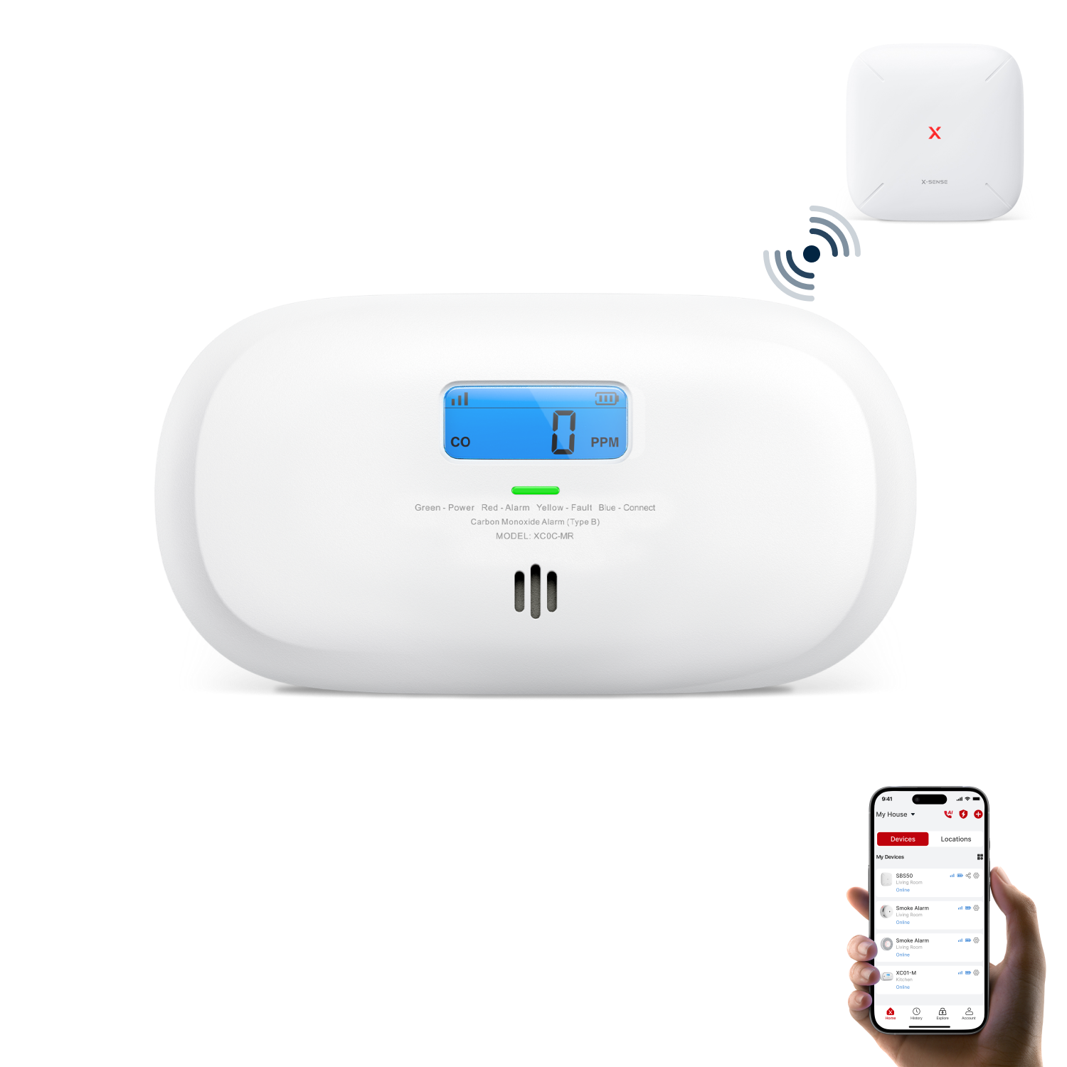 XC0C-MR Smarter Vernetzter Kohlenmonoxidmelder