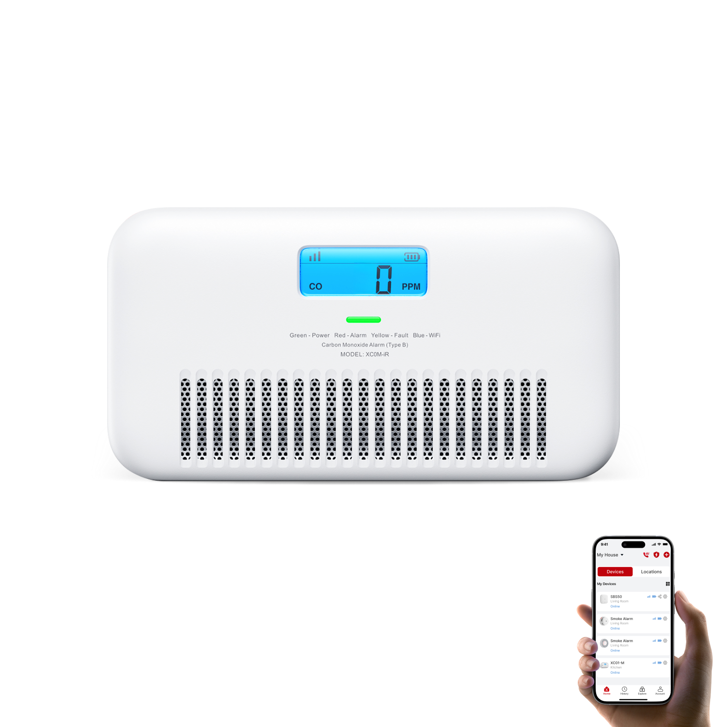 XC0M-iR Smarter Kohlenmonoxidmelder