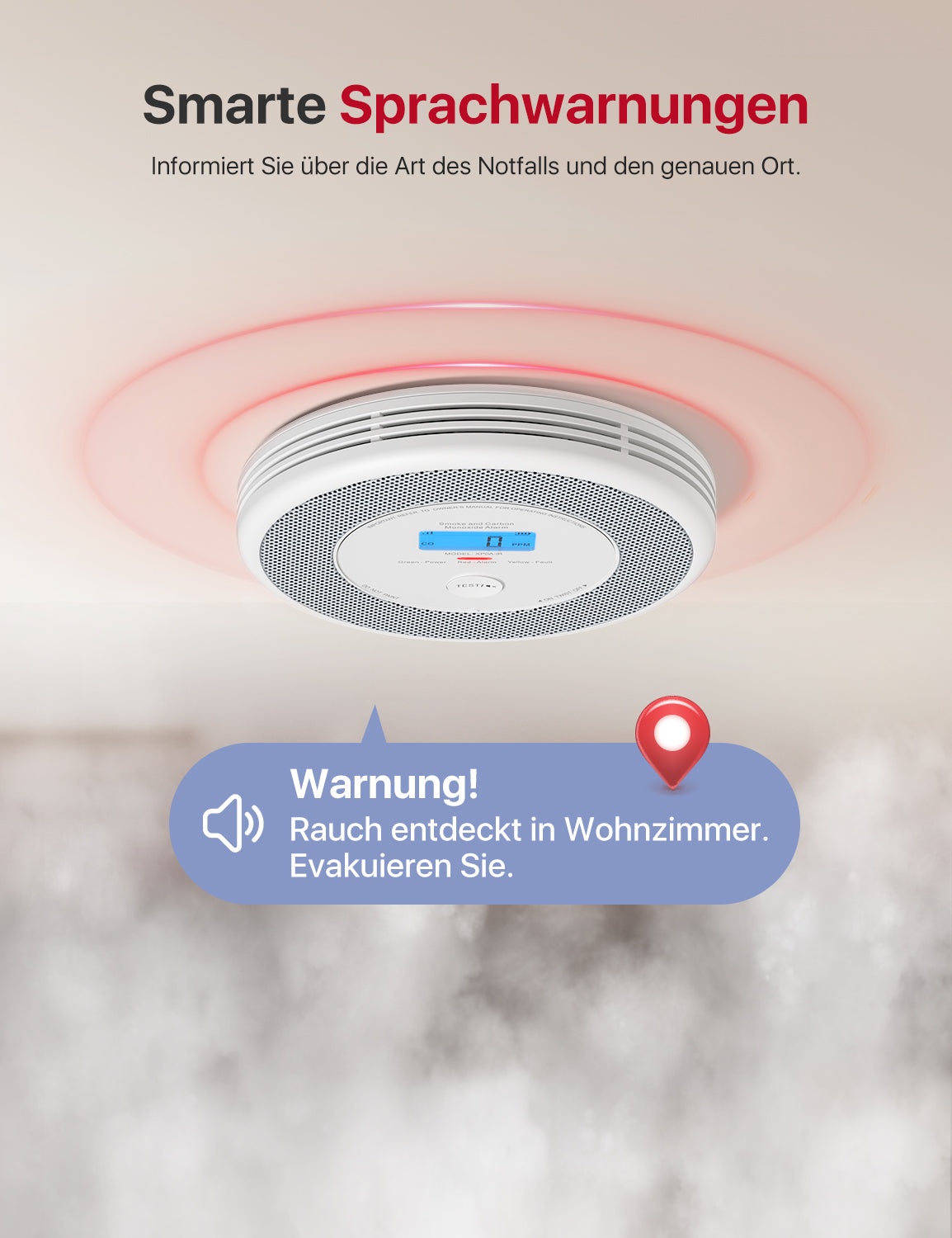 XP0A-iR Smarter Rauch- und Kolenmonoxidmelder