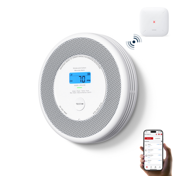 XP0A-MR Smarter Vernetzter Rauch- und Kohlenmonoxidmelder mit Sprachalarm